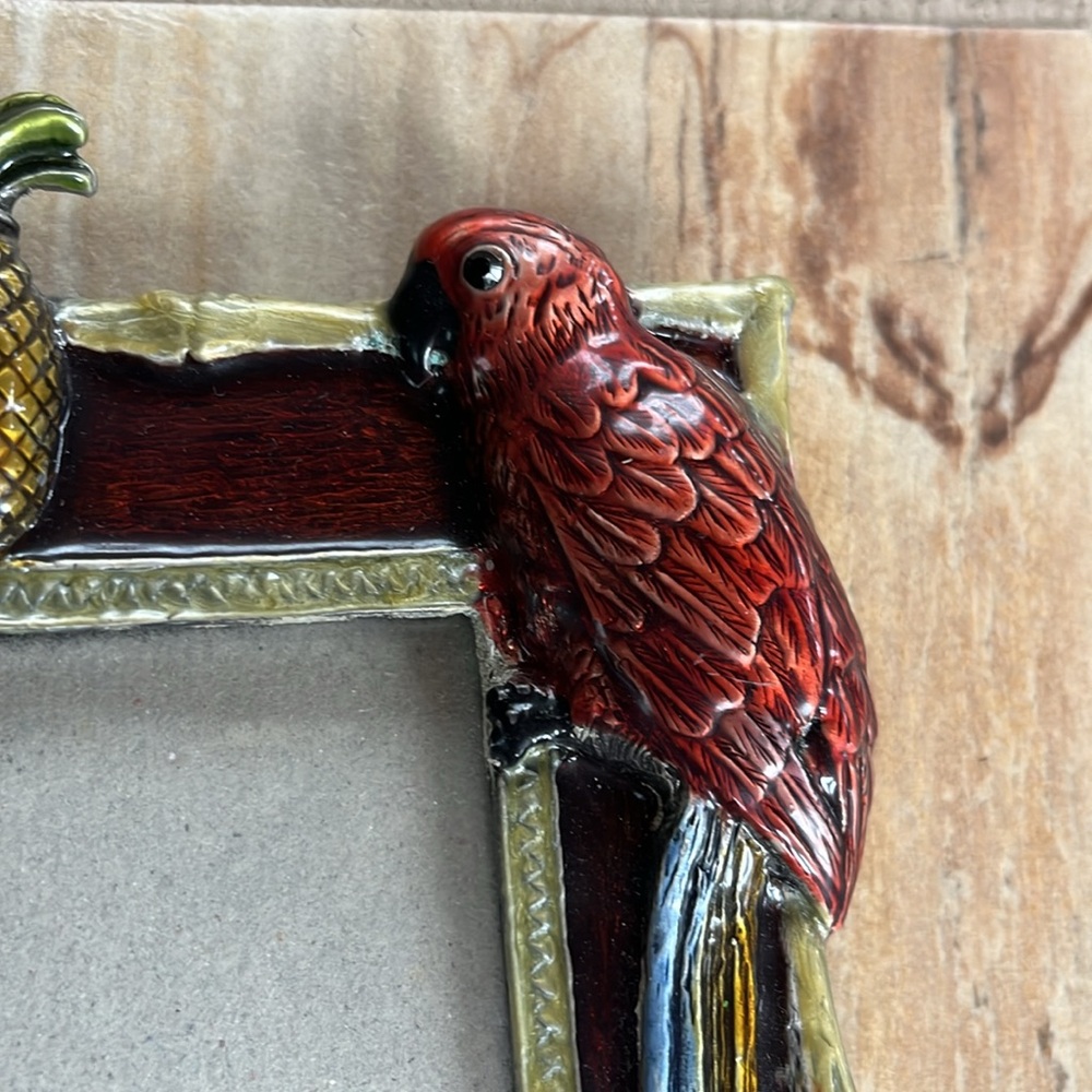 Enamel Parrot Picture Frame - Picture 2 of 11